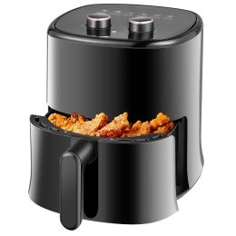 4.5 Quart Air Fryer with Dishwasher Safe Basket; Black