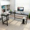 L Shape Computer Desk Corner PC Latop Desk Study Office Workstation Black