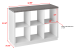 Build Your Own Furniture 6-Cube Organizer; White with Faux Concrete Top