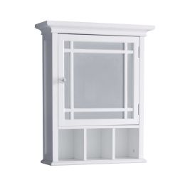 Removable Bathroom Medicine Cabinet with Mirrored Door; White