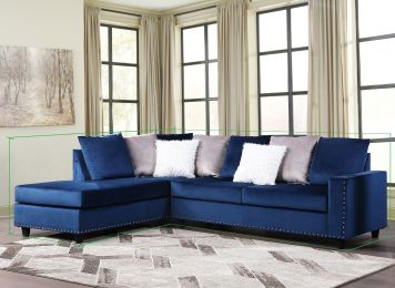 Martha Reversible Sectional Made with Wood in Blue