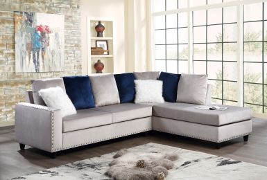 Martha Reversible Sectional Made with Wood in Gray