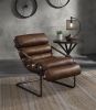 Dolgren Accent Chair in Sahara Top Grain Leather &amp; Matt Iron Finish 59948