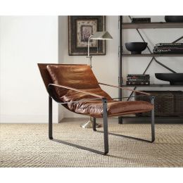 Quoba Accent Chair in Cocoa Top Grain Leather 96674