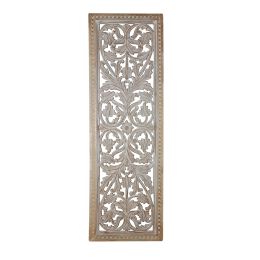 Attractive Mango Wood Wall Panel Hand Crafted With Intricate Details; White