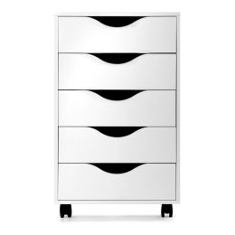 ( Don't Sell on Amazon ) Mobile Filing Storage File Vertical Wood Cabinet with Wheel Lockable Casters;  5-Drawer;  24'H