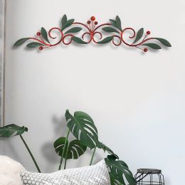 32 Inch Olive Branch Metal Wall Decor; Green And Brown