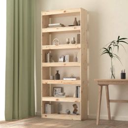 vidaXL Book Cabinet/Room Divider 31.5"x11.8"x78.5" Solid Wood Pine