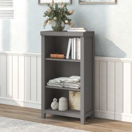 3-Tier Open Shelf Bookcase Storage Cabinet Nightstand for Bedroom Living room Home; Gray