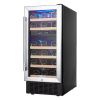 15 Inch Wine Cooler Refrigerators 28 Bottle Fast Cooling Low Noise Wine Fridge with Professional Compressor Stainless Steel, Digital Temperature Contr