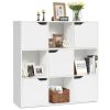 Free Standing 9 Cube Storage Wood Divider Bookcase for Home and Office