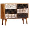 vidaXL Sideboard with Printed Pattern 35.4"x11.8"x27.6" Solid Mango Wood