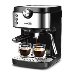 Espresso Machine 15 Bar Coffee Machine With Foaming Milk Frother Wand, 1300W High Performance No-Leaking 900ml Removable Water Tank Coffee Maker For E