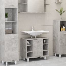 vidaXL Bathroom Cabinet Concrete Gray 23.6"x12.6"x21.1" Engineered Wood