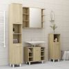 vidaXL 4 Piece Bathroom Furniture Set Sonoma Oak Engineered Wood