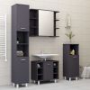 vidaXL 4 Piece Bathroom Furniture Set Gray Engineered Wood