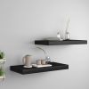 vidaXL Floating Wall Shelves 2 pcs Black 19.7"x9.1"x1.5" MDF