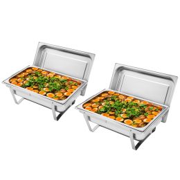 9L-1*2 Single Basin Two Set Stainless Steel Rectangular Buffet Stove