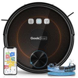 Geek Smart L8 Robot Vacuum Cleaner and Mop;  LDS Navigation;  Wi-Fi Connected APP;  Selective Room Cleaning; MAX 2700 PA Suction;  Ideal for Pets and