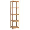 vidaXL 4-Tier Bathroom Storage Rack Solid Wood Teak 16.5"x16.5"x65"