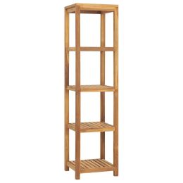 vidaXL 4-Tier Bathroom Storage Rack Solid Wood Teak 16.5"x16.5"x65"