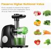 Masticating Juicer Machines; Slow Cold Press Juicer with Reverse Function; High Juice Yield; Easy Clean with Brush; Recipes for High Nutrient Fruits a