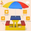 Kids Picnic Table Set W/Removable Umbrella Indoor Outdoor Garden Patio