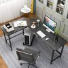 L Shape Computer Desk Corner PC Latop Desk Study Office Workstation Black