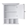 Removable Bathroom Medicine Cabinet with Mirrored Door; White