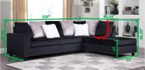 Martha Reversible Sectional Made with Wood in Black