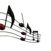 DunaWest 26 Inch Handmade Metal Wall Mount Accent Decor with Musical Notes and Treble Clef; Black; Red