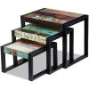 vidaXL Three Piece Nesting Tables Solid Reclaimed Wood