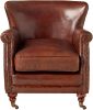 Leeds Accent Chair in Vintage Dark Brown Top Grain Leather YF