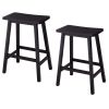 Free shipping  Basics Classic Solid Wood Saddle-Seat Counter Stool with Foot Plate - 24", Black, 2-Pack  YJ