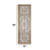 Rectangular White and Brown Mango Wood Wall Panel Art