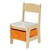 Kids wooden storage table and chair set; natural; melamine; set of 3