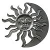 Celestial Sun and Moon Wall Decor In Metal; Gold and Rust Brown