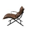 Zulgaz Accent Chair in Cocoa Top Grain Leather &amp; Matt Iron Finish 59951