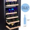 SOTOLA 15 Inch Wine Cooler Refrigerators 28 Bottle Fast Cooling Low Noise Wine Fridge with Professional Compressor Stainless Steel; Digital Temperatur