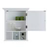 Removable Bathroom Medicine Cabinet with Mirrored Door; White