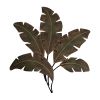 DunaWest 35 Inch Tropical Metal Palm Leaf Wall Mount Accent Decor; Brushed Green; Antique Yellow; Black