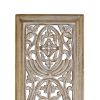 Rectangular White and Brown Mango Wood Wall Panel Art