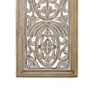 Rectangular White and Brown Mango Wood Wall Panel Art