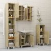 vidaXL 4 Piece Bathroom Furniture Set Sonoma Oak Engineered Wood