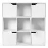 Free Standing 9 Cube Storage Wood Divider Bookcase for Home and Office