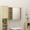 vidaXL 4 Piece Bathroom Furniture Set Sonoma Oak Engineered Wood