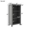 3-Tier Open Shelf Bookcase Storage Cabinet Nightstand for Bedroom Living room Home; Gray