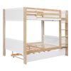 Full over Full Bunk Bed with Storage Shelves;  Twin Size Trundle and Ladder