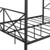 Metal Canopy Bed Frame, Platform Bed Frame Queen with X Shaped Frame Queen Black