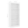 vidaXL 4-Tier Book Cabinet White 23.6"x9.4"x55.9" Engineered Wood